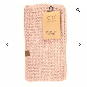 C.C. Beanie Pink Sherpa Fur CC Infinity Scarf
